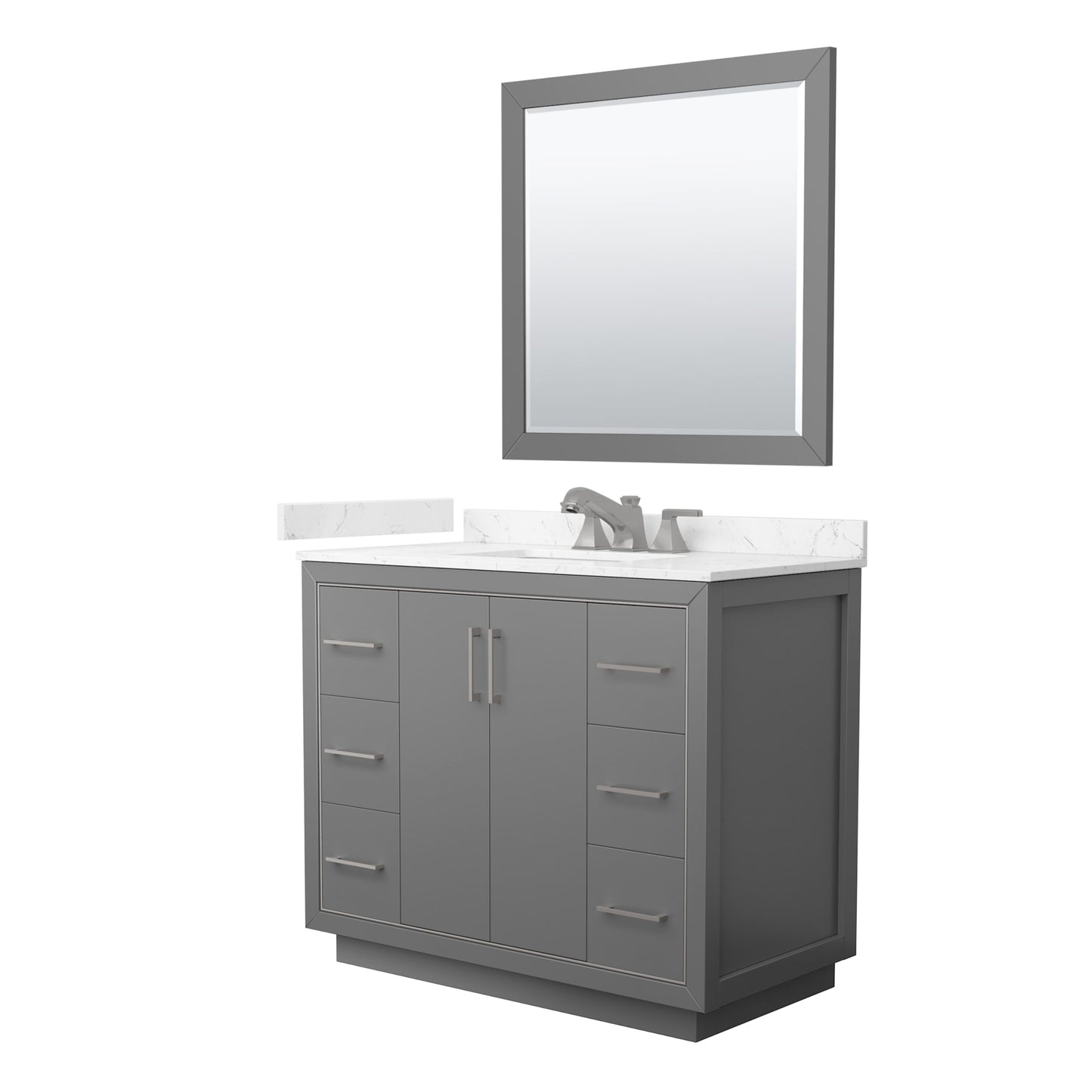 Icon Bathroom Vanity with Countertop 42 inch Single Sink 3-hole Faucet Setup