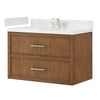 Custom image for Toasted Walnut with Brushed Nickel Trim / White Quartz / No Mirror