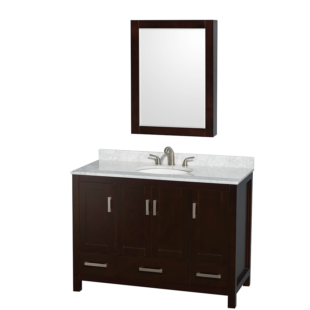 Sheffield Bathroom Vanity with Countertop 48 inch Single Sink 3-hole Faucet Setup