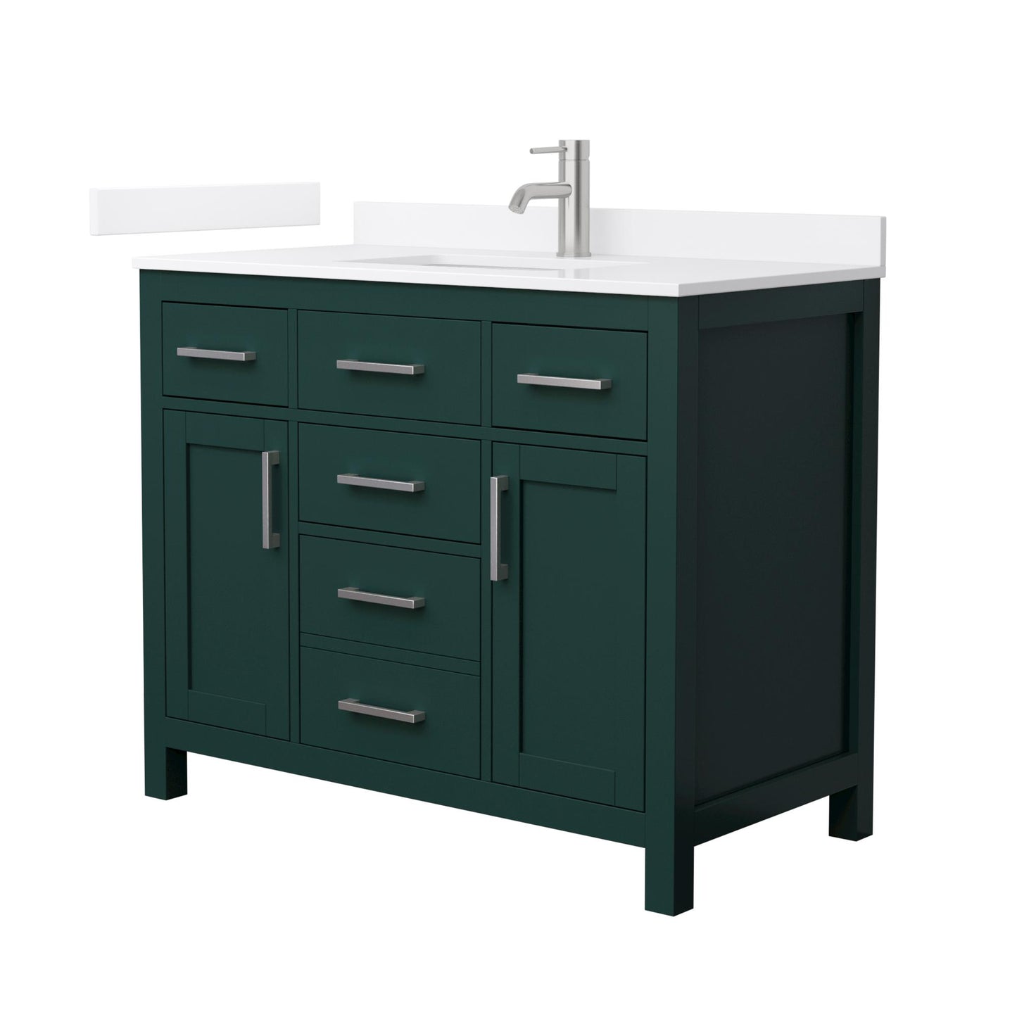 Beckett Bathroom Vanity with Countertop 42 inch Single Sink Single hole Faucet Setup