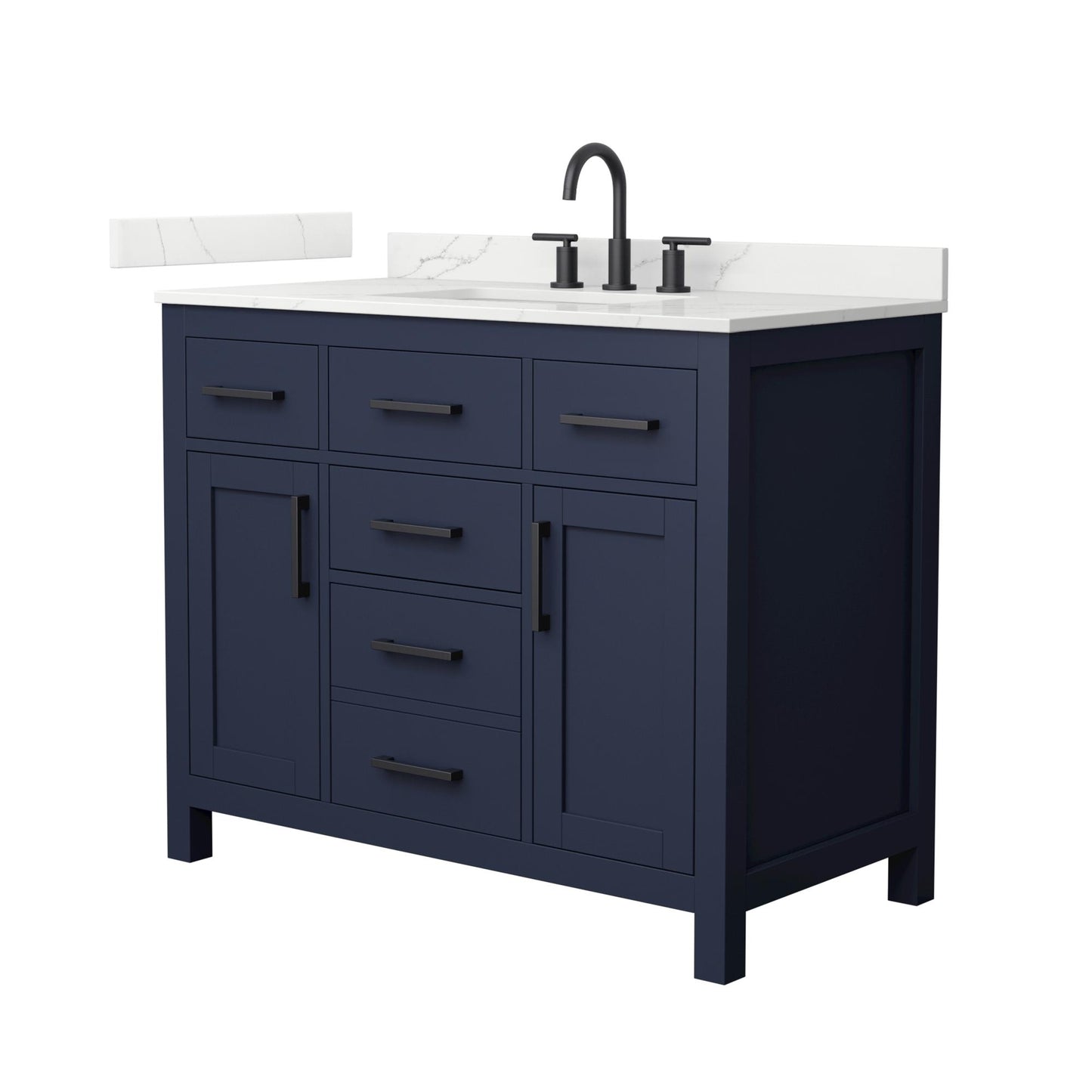 Beckett Bathroom Vanity with Countertop 42 inch Single Sink 3-hole Faucet Setup