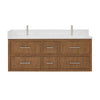 Custom image for Toasted Walnut with Brushed Nickel Trim / White Quartz / No Mirror