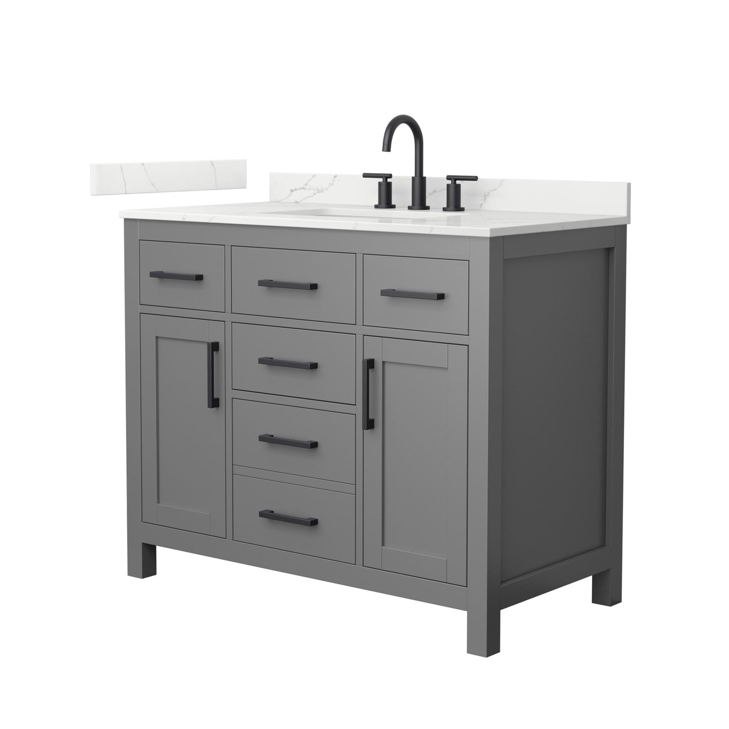 Beckett Bathroom Vanity with Countertop 42 inch Single Sink 3-hole Faucet Setup