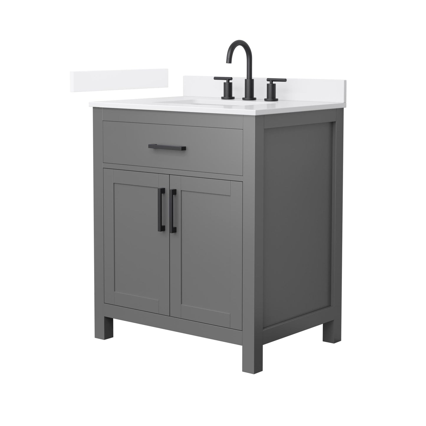 Beckett Bathroom Vanity with Countertop 30 inch Single Sink 3-hole Faucet Setup