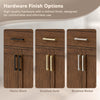 Custom image for Dark Oak with Brushed Gold Trim / White Cultured Marble / No Mirror