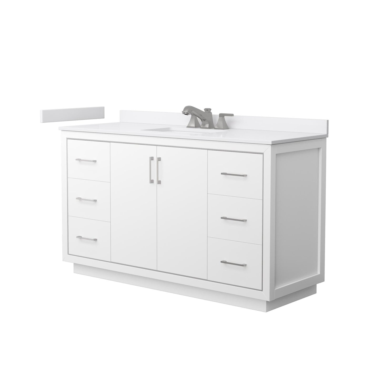 Icon Bathroom Vanity with Countertop 60 inch Single Sink 3-hole Faucet Setup