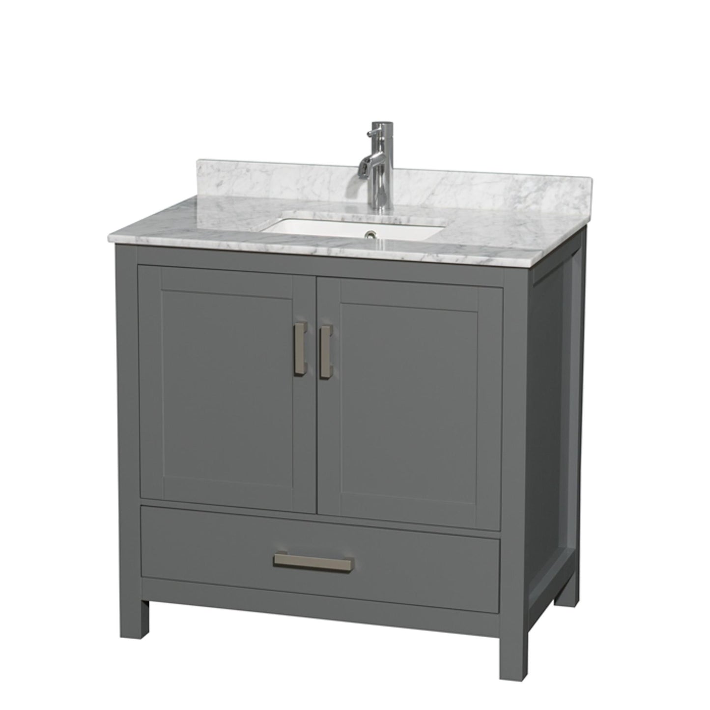 Sheffield Bathroom Vanity with Countertop 36 inch Single Sink Single hole Faucet Setup