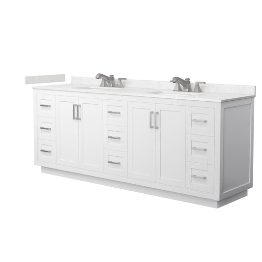 Miranda Bathroom Vanity with Countertop 84 inch Double Sink 3-hole Faucet Setup
