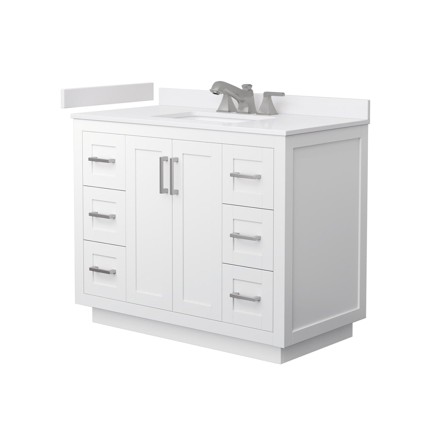 Miranda Bathroom Vanity with Countertop 42 inch Single Sink 3-hole Faucet Setup