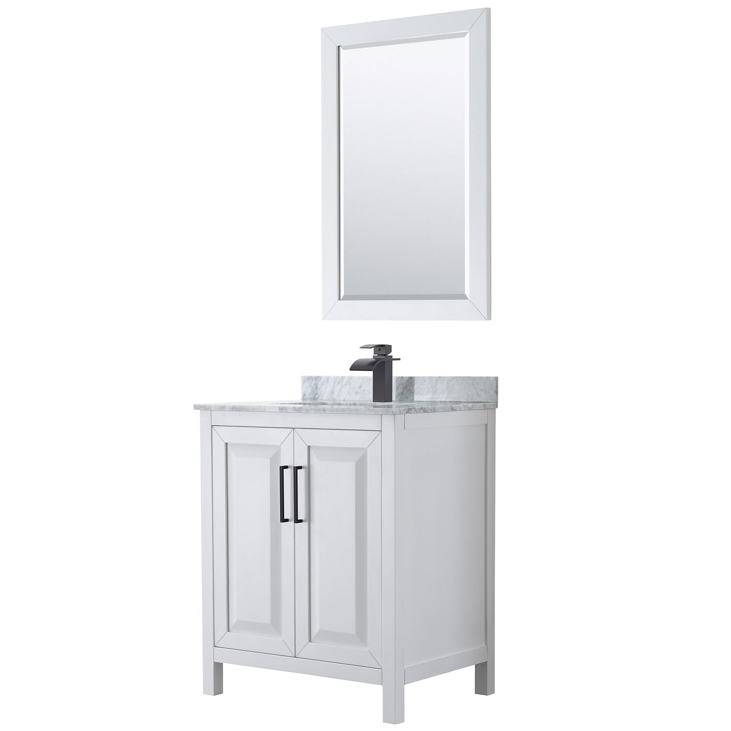 Daria Bathroom Vanity with Countertop 30 inch Single Sink Single hole Faucet Setup