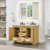 Custom image for Honey Oak with Matte Black Trim / Giotto Quartz / No Mirror