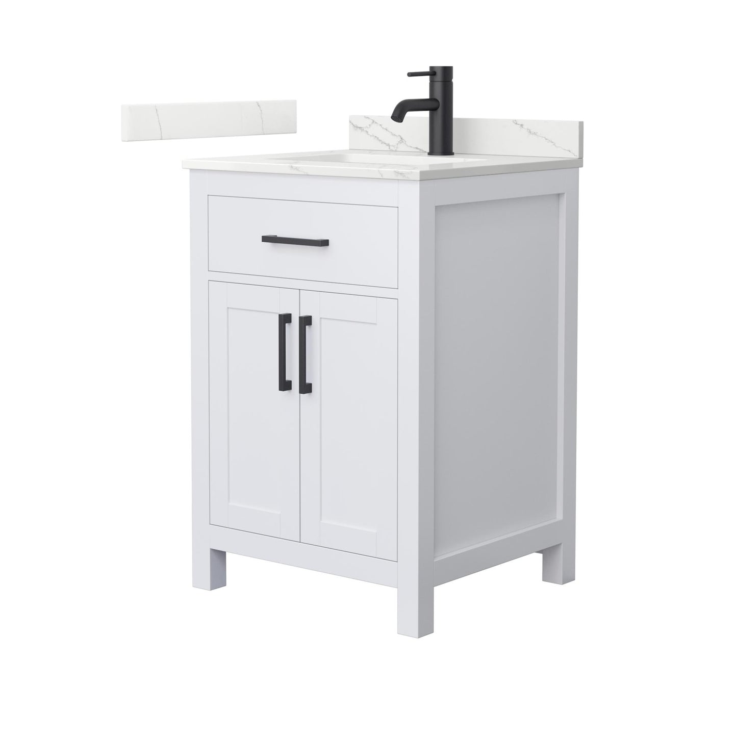 Beckett Bathroom Vanity with Countertop 24 inch Single Sink Single hole Faucet Setup