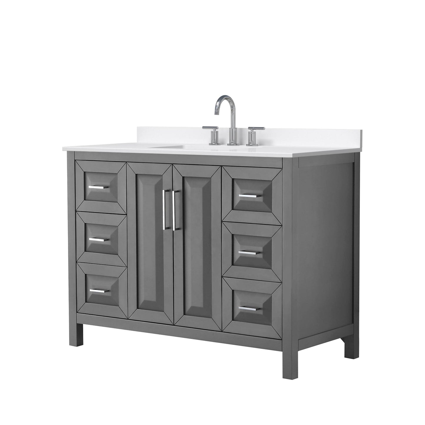 Daria Bathroom Vanity with Countertop 48 inch Single Sink 3-hole Faucet Setup