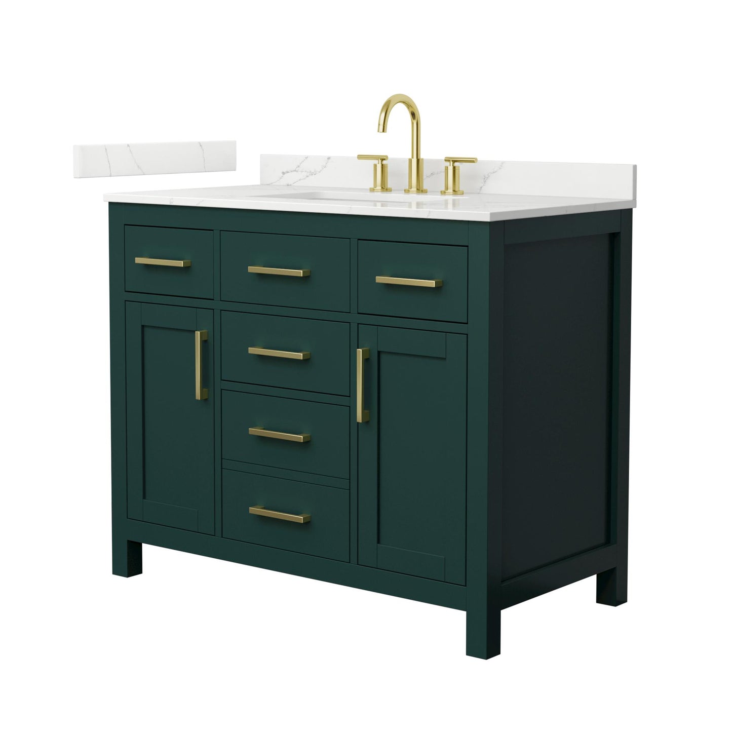 Beckett Bathroom Vanity with Countertop 42 inch Single Sink 3-hole Faucet Setup