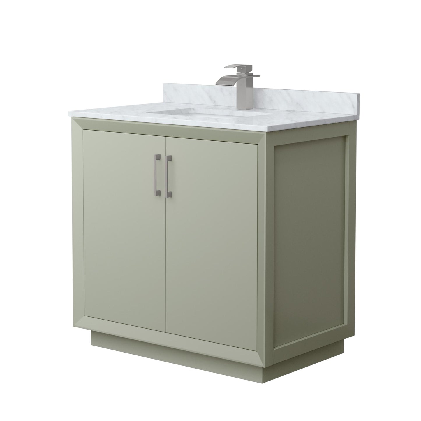 Strada Bathroom Vanity with Countertop 36 inch Single Sink Single hole Faucet Setup
