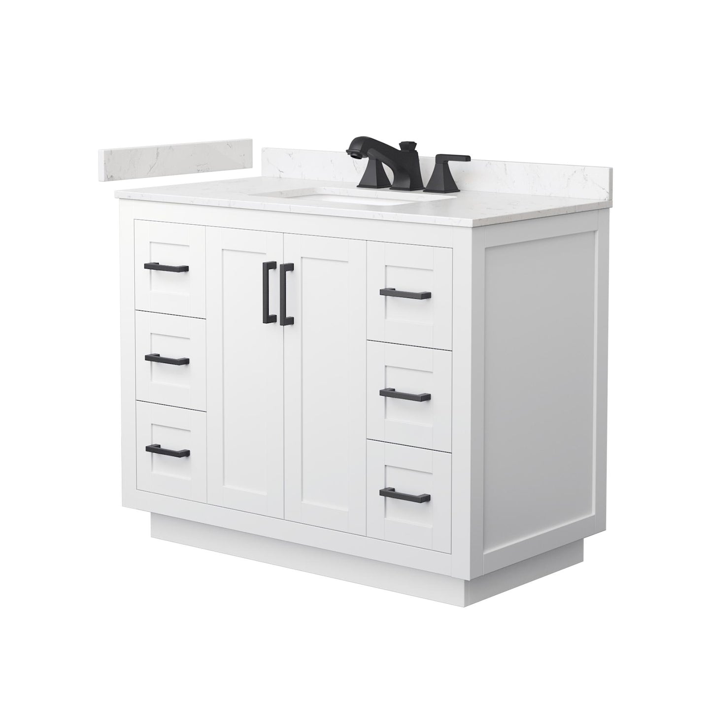 Miranda Bathroom Vanity with Countertop 42 inch Single Sink 3-hole Faucet Setup