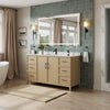 Custom image for White Oak with Matte Black Trim / Carrara Cultured Marble / No Mirror