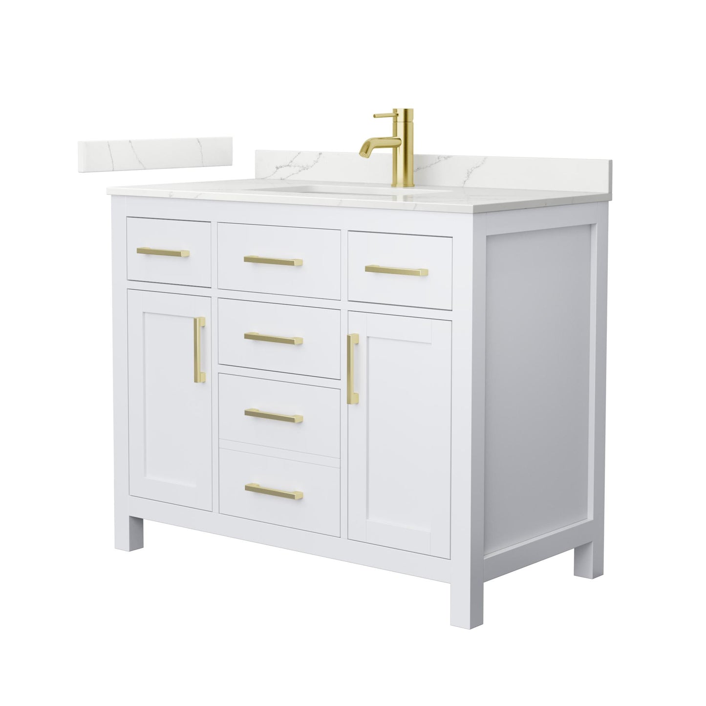 Beckett Bathroom Vanity with Countertop 42 inch Single Sink Single hole Faucet Setup
