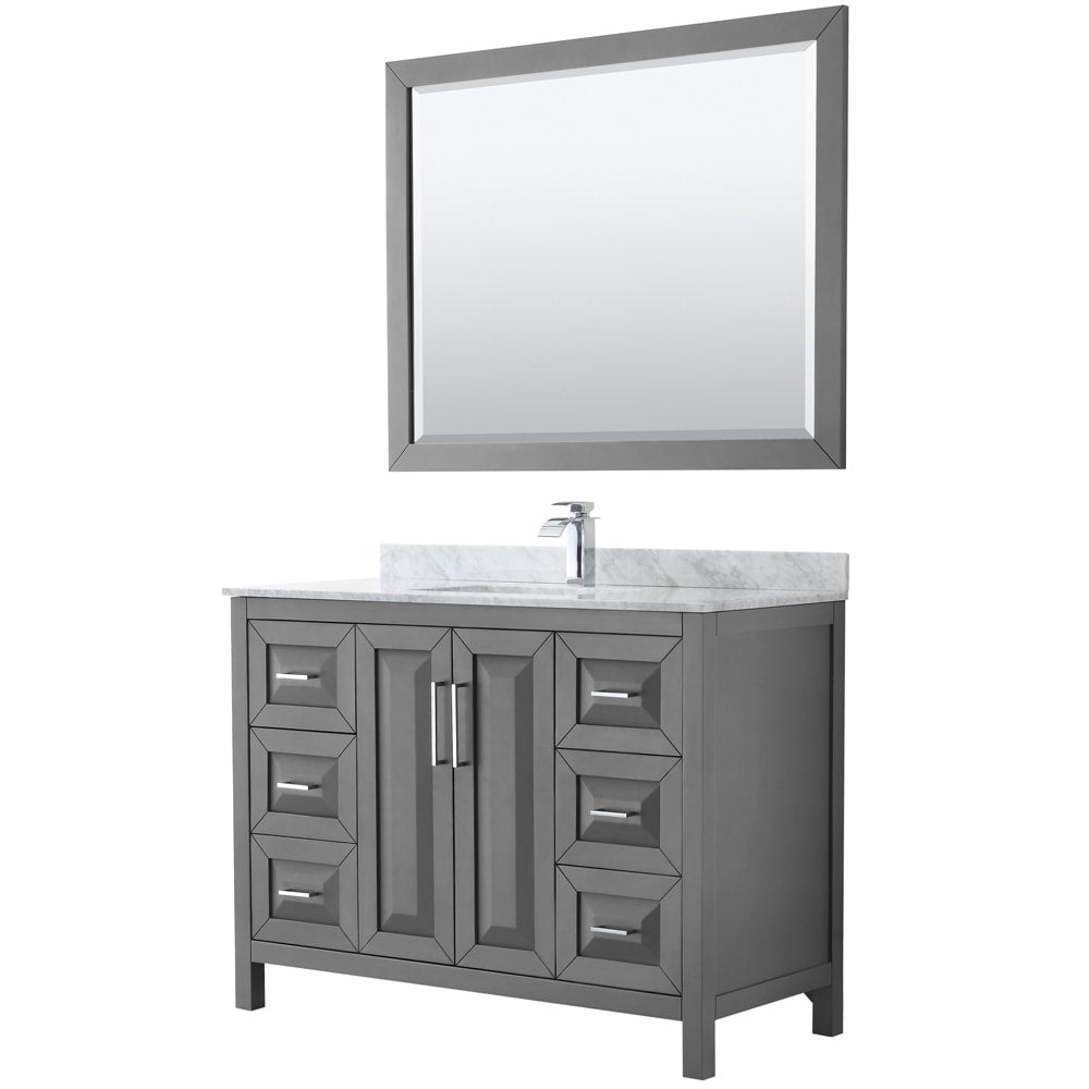 Daria Bathroom Vanity with Countertop 48 inch Single Sink Single hole Faucet Setup