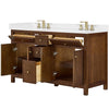 Custom image for Dark Walnut with Brushed Gold Trim / Giotto Quartz / No Mirror