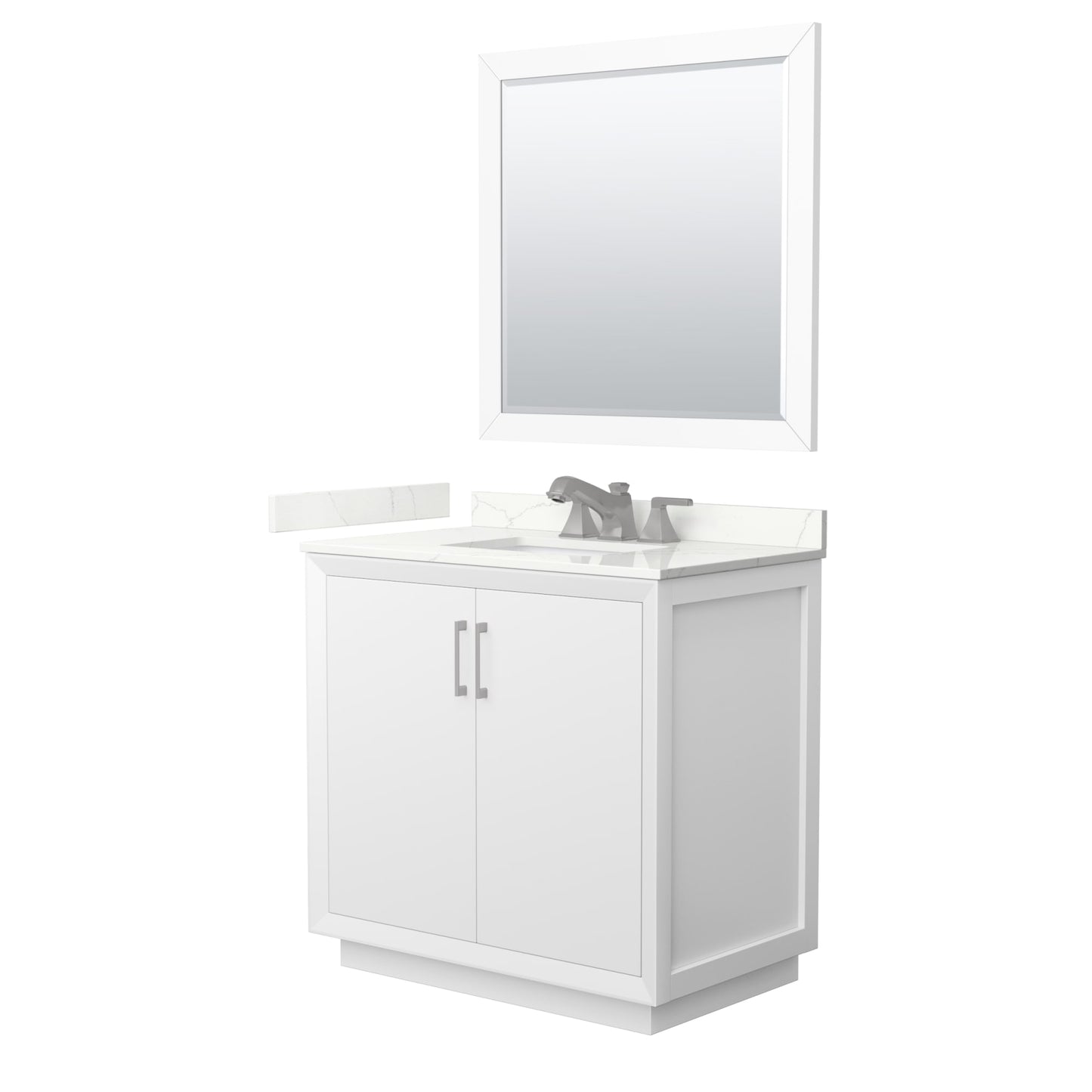 Strada Bathroom Vanity with Countertop 36 inch Single Sink 3-hole Faucet Setup