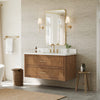 Custom image for Toasted Walnut with Satin Bronze Trim / White Quartz / No Mirror