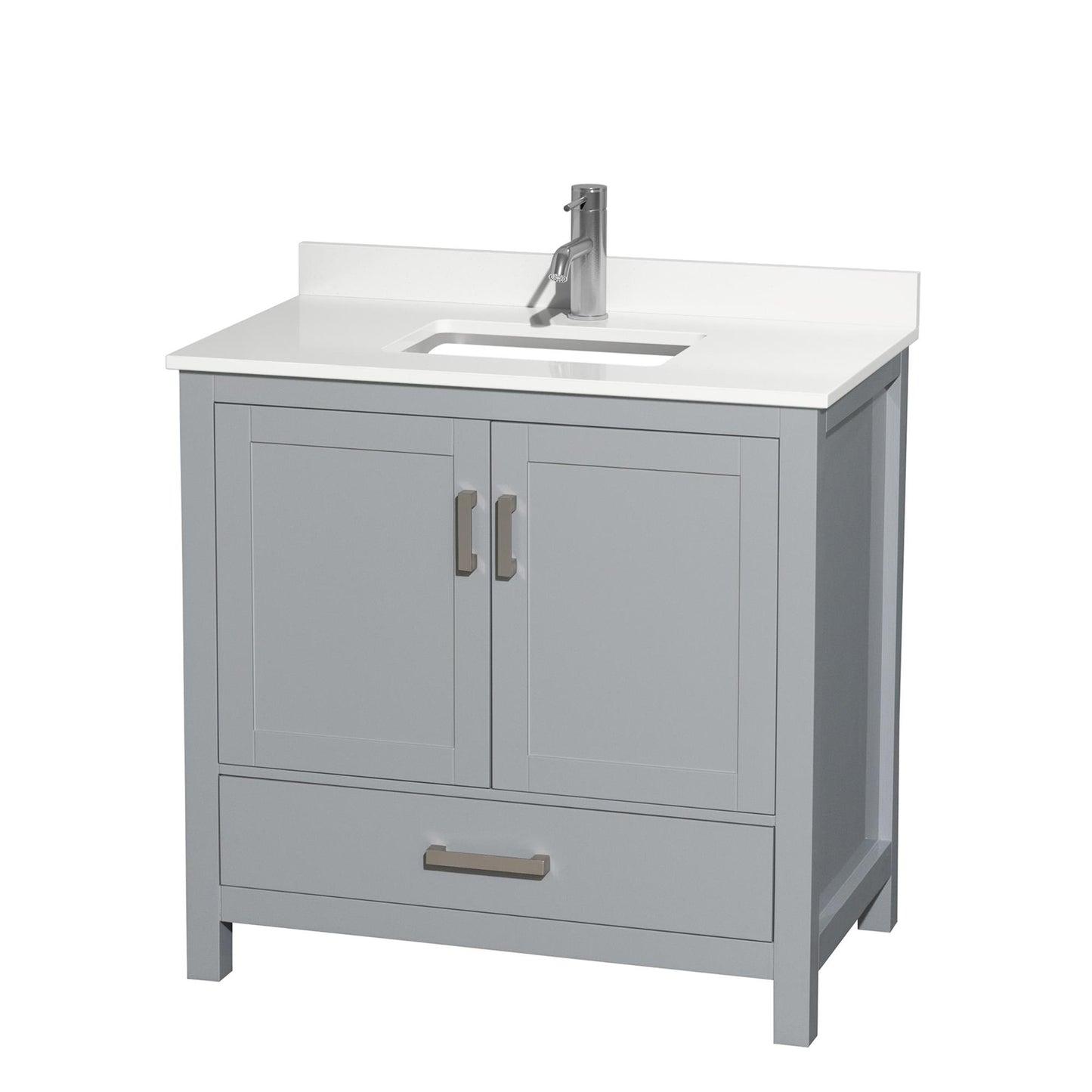 Sheffield Bathroom Vanity with Countertop 36 inch Single Sink Single hole Faucet Setup