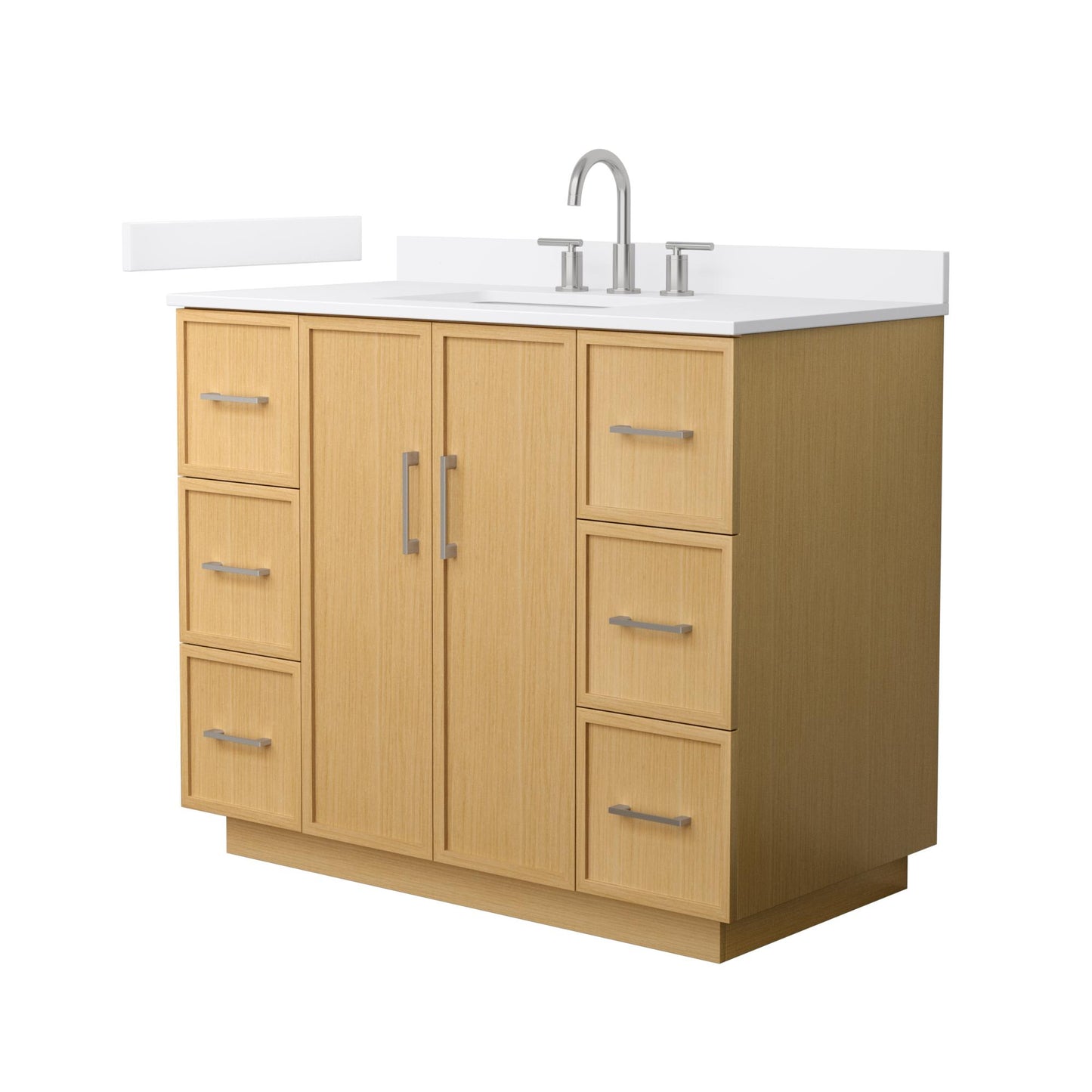 Elan TK Bathroom Vanity with Countertop 42 inch Single Sink 3-hole Faucet Setup