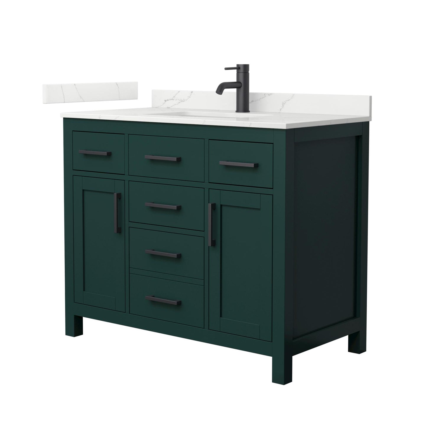 Beckett Bathroom Vanity with Countertop 42 inch Single Sink Single hole Faucet Setup