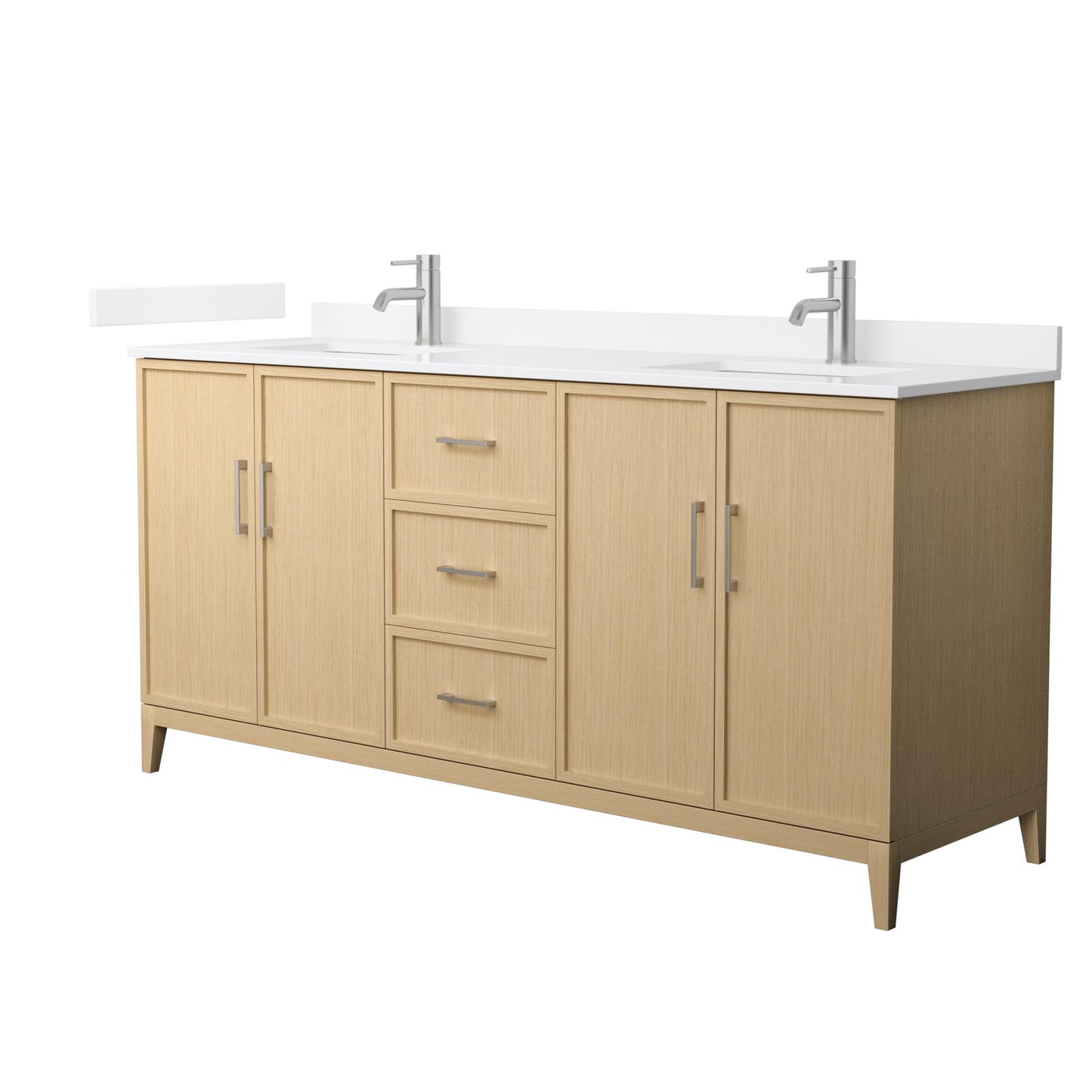 Elan Bathroom Vanity with Countertop 72 inch Double Sink Single hole Faucet Setup