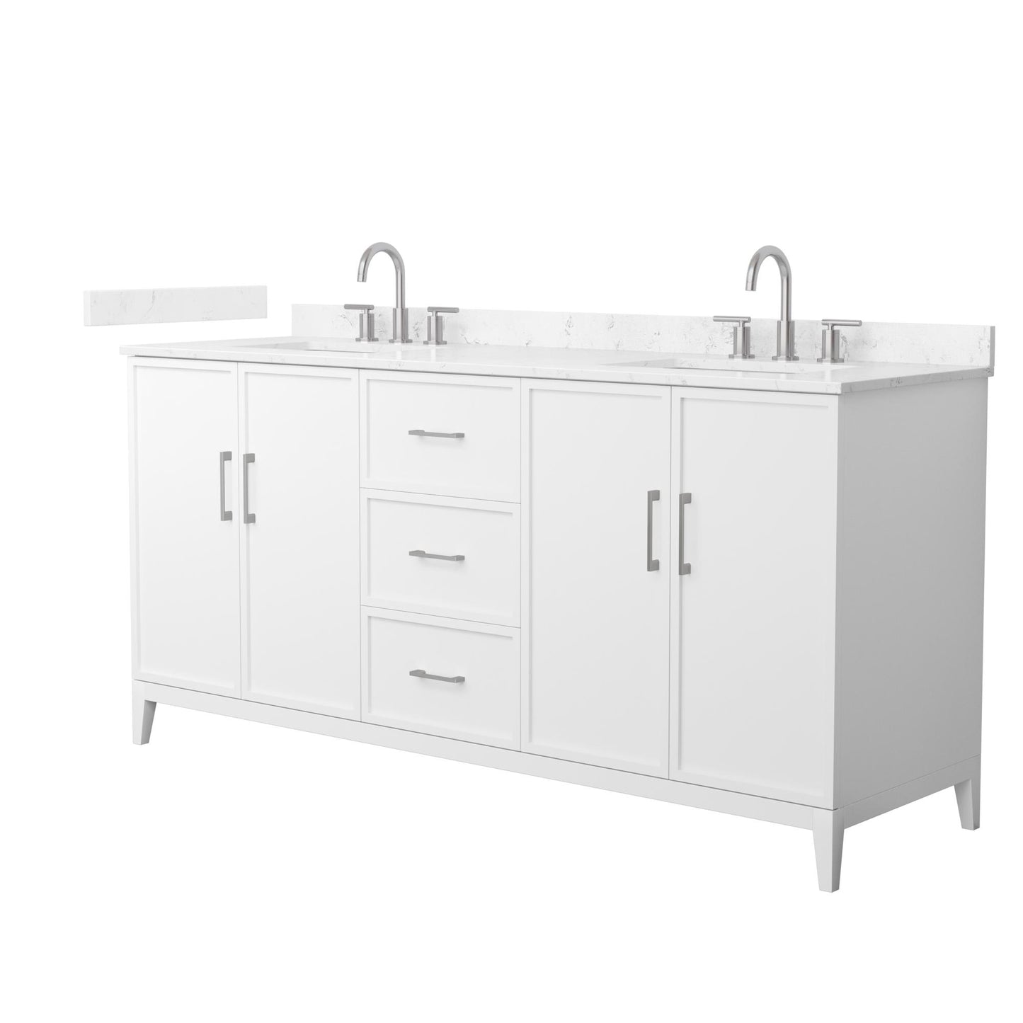 Elan Bathroom Vanity with Countertop 72 inch Double Sink 3-hole Faucet Setup
