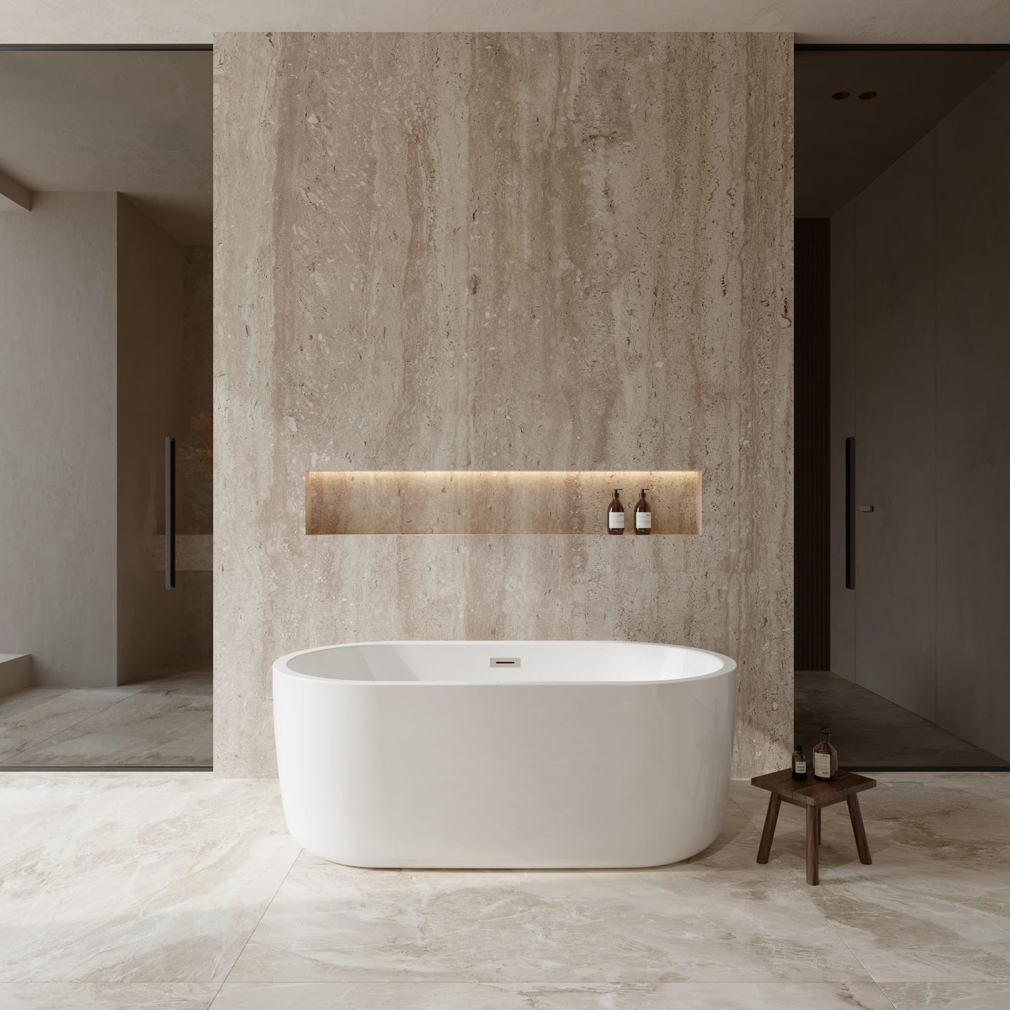 Juliette Freestanding Acrylic Bathtub No Faucet 60 inch