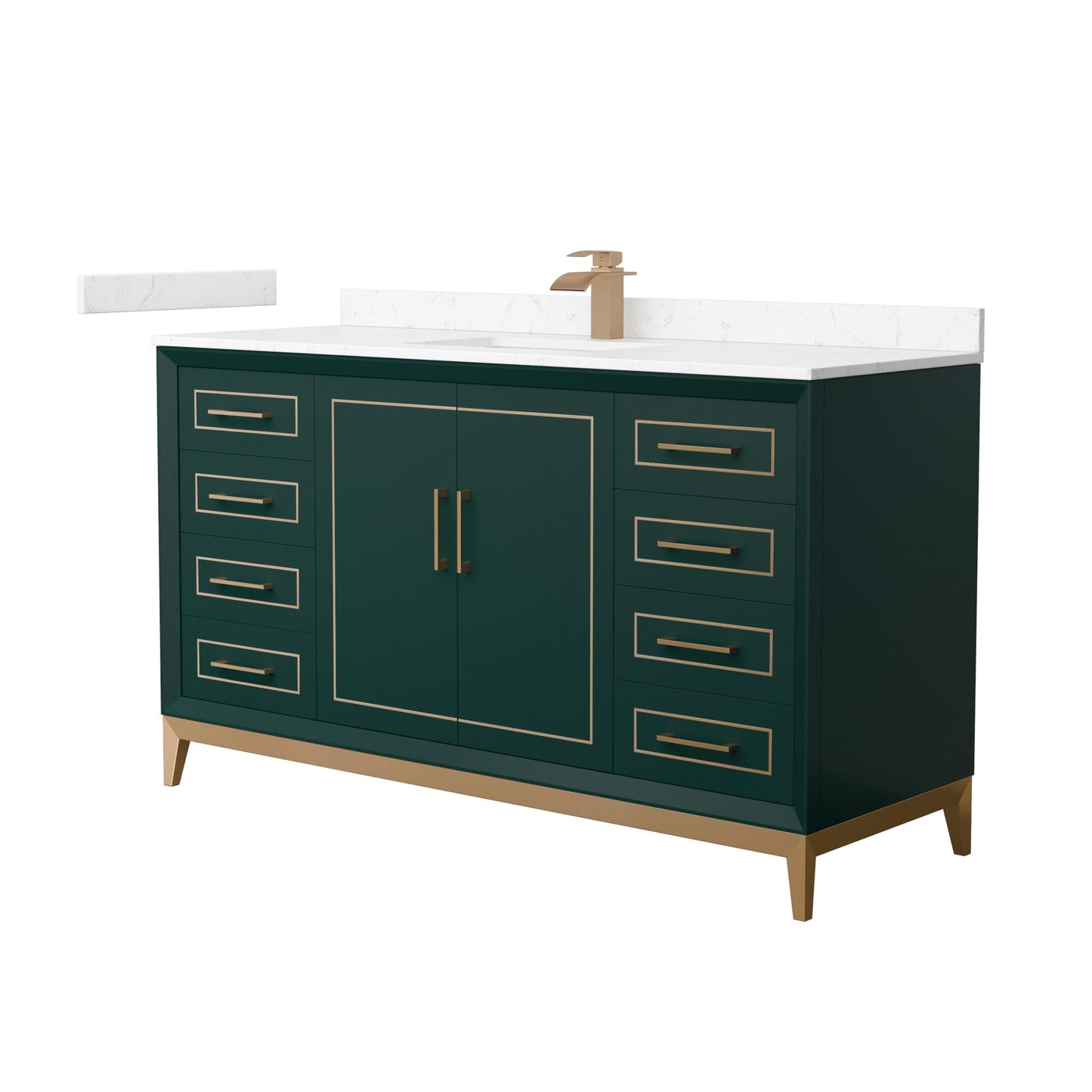 Marlena Bathroom Vanity with Countertop 60 inch Single Sink Single hole Faucet Setup