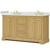 Custom image for Honey Oak with Brushed Gold Trim / Giotto Quartz / No Mirror