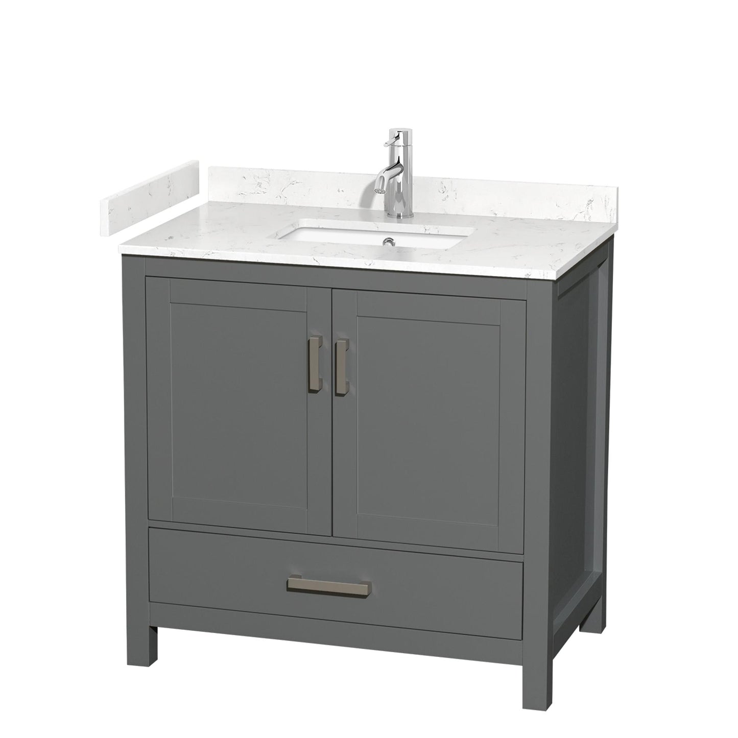 Sheffield Bathroom Vanity with Countertop 36 inch Single Sink Single hole Faucet Setup