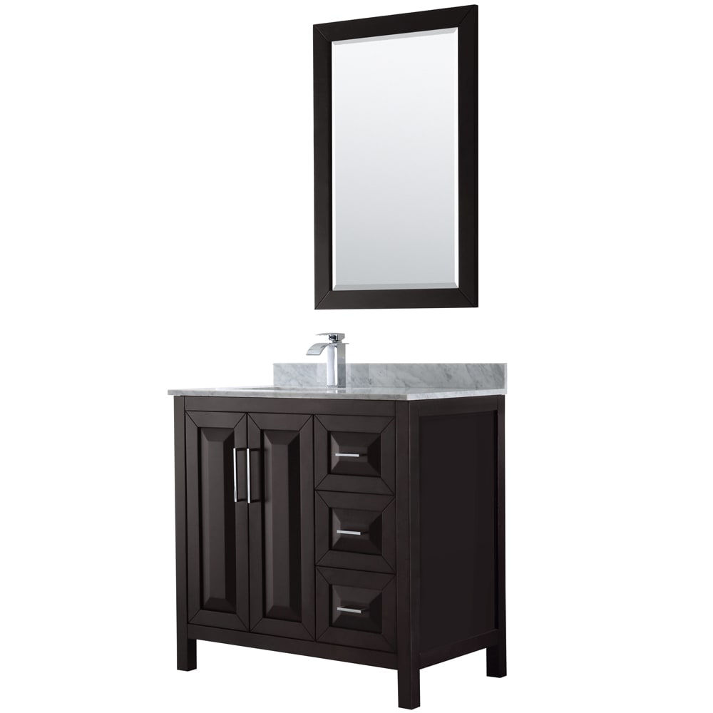 Daria Bathroom Vanity with Countertop 36 inch Single Sink Single hole Faucet Setup
