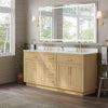 Custom image for Rift Oak with Brushed Gold Trim / Giotto Quartz / No Mirror