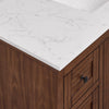 Custom image for Dark Walnut with Matte Black Trim / Carrara Cultured Marble / No Mirror