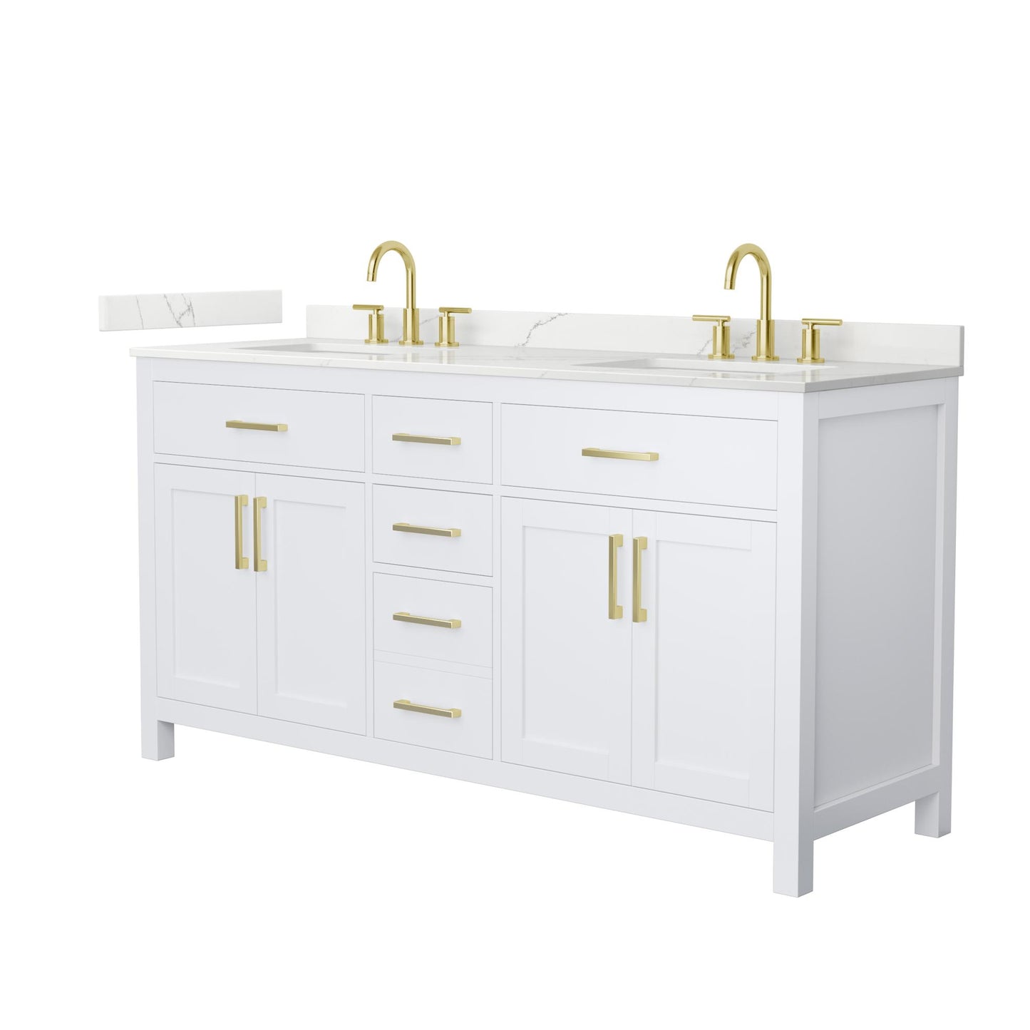 Beckett Bathroom Vanity with Countertop 66 inch Double Sink 3-hole Faucet Setup