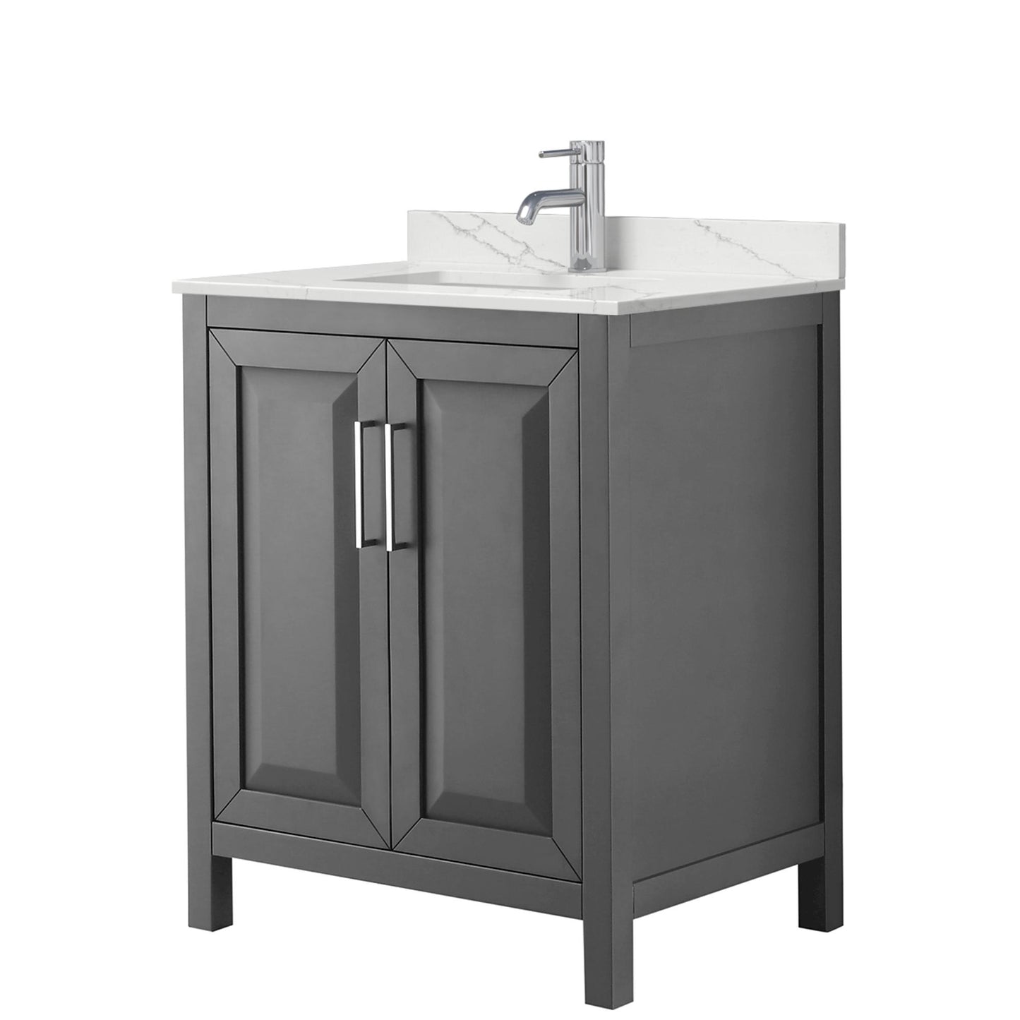 Daria Bathroom Vanity with Countertop 30 inch Single Sink Single hole Faucet Setup