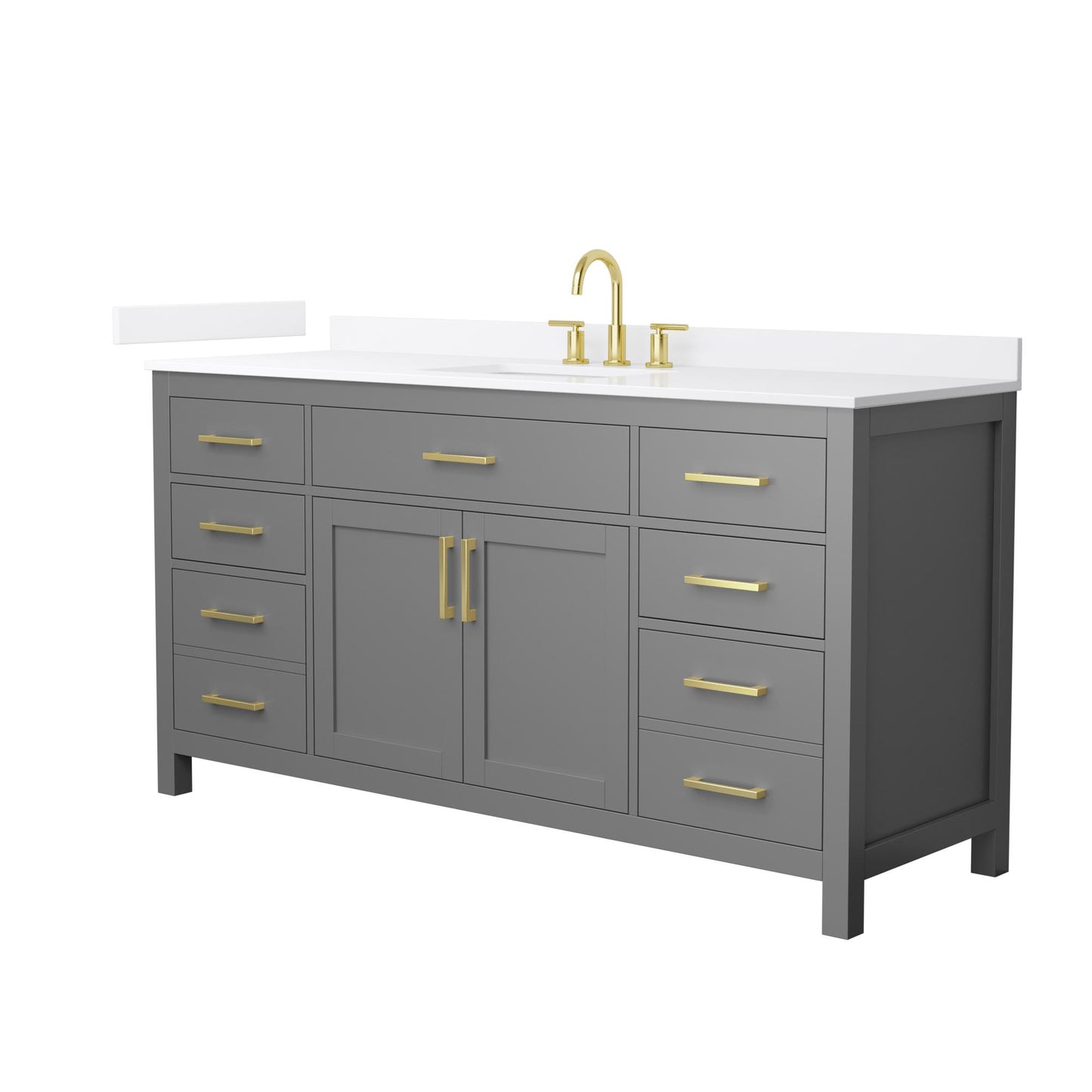 Beckett Bathroom Vanity with Countertop 66 inch Single Sink 3-hole Faucet Setup