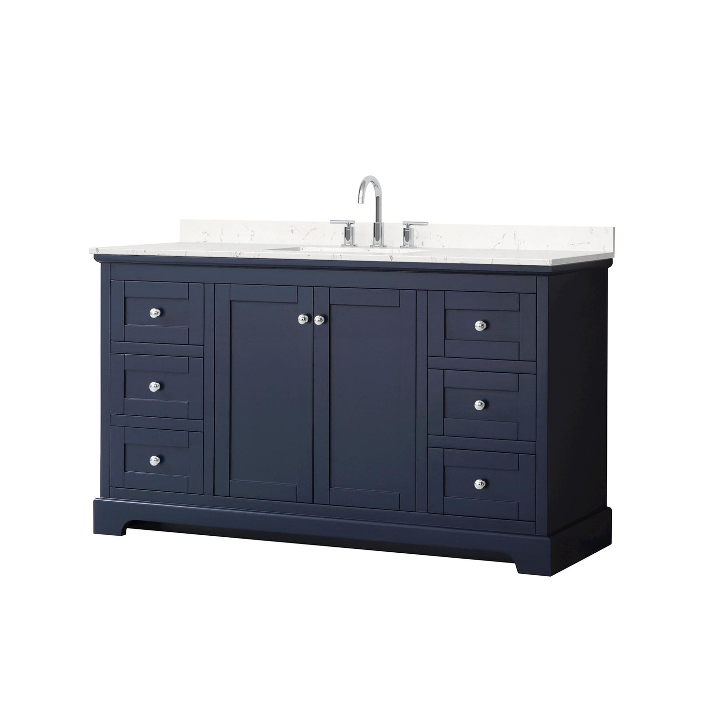 Avery Bathroom Vanity with Countertop 60 inch Single Sink 3-hole Faucet Setup