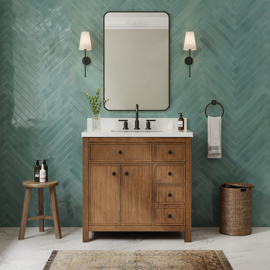 Rian Bathroom Vanity with Countertop 36 inch Single Sink 3-hole Faucet Setup