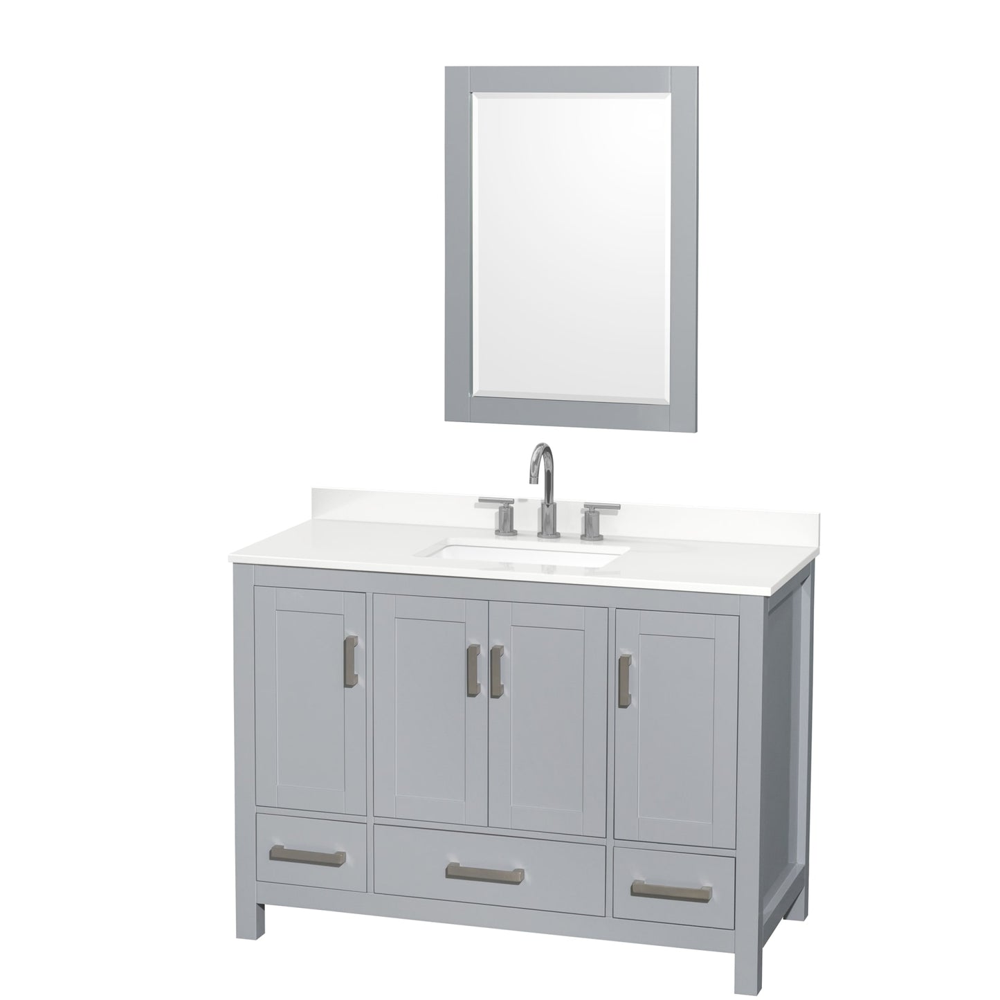 Sheffield Bathroom Vanity with Countertop 48 inch Single Sink 3-hole Faucet Setup