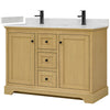 Custom image for Honey Oak with Matte Black Trim / Giotto Quartz / No Mirror