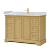 Custom image for Honey Oak with Brushed Gold Trim / Carrara Cultured Marble / No Mirror