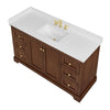 Custom image for Dark Walnut with Brushed Gold Trim / White Quartz / No Mirror