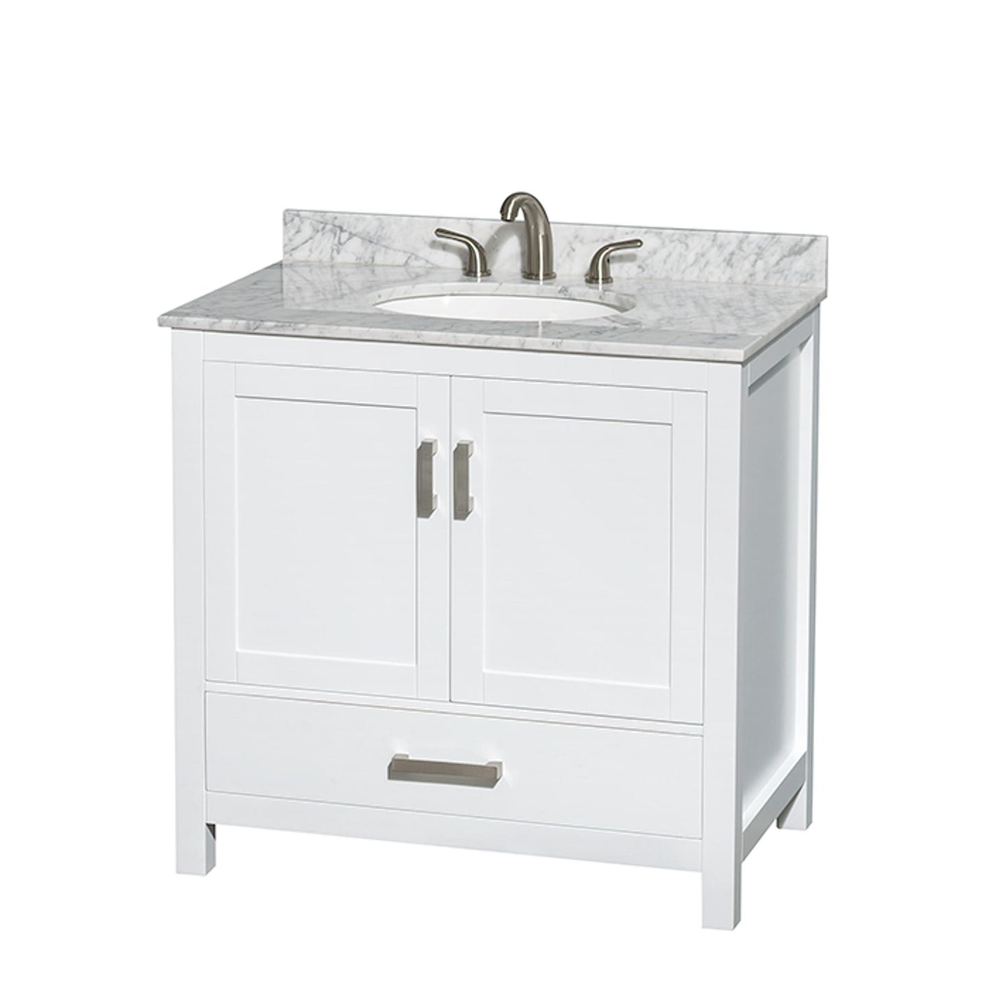 Sheffield Bathroom Vanity with Countertop 36 inch Single Sink 3-hole Faucet Setup