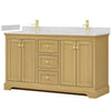 Custom image for Honey Oak with Brushed Gold Trim / Carrara Cultured Marble / No Mirror