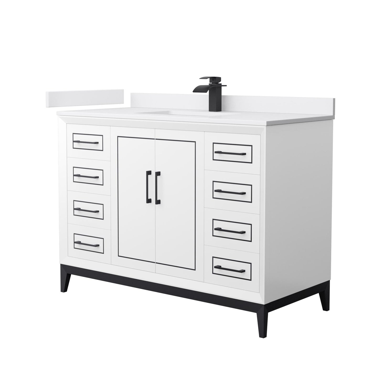 Marlena Bathroom Vanity with Countertop 48 inch Single Sink Single hole Faucet Setup